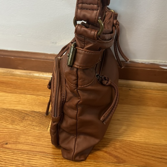 NWT Scarleton Women’s Brown Soft Multi-Pocket Adjustable Crossbody Purse Bag - Picture 7 of 10